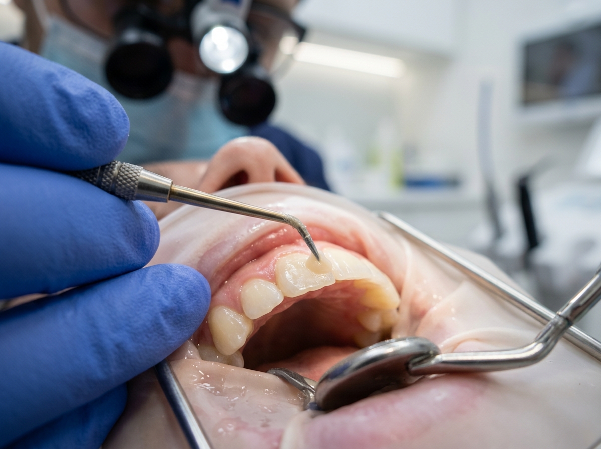 Aplicação clínica minuciosa de resina composta estética em consultório
